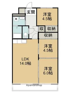 マンションブリッランテ【4階】の間取り