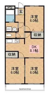 ハイタウンルーブル【202号室】の間取り
