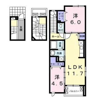 パレスみその【3階】の間取り