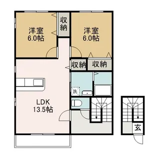 エスポーアメゾン【201号室】の間取り