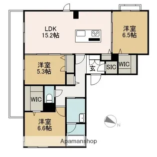 ソテ・ドゥシュ【A201号室】の間取り