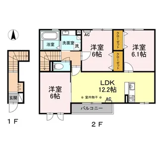 彩 A【2階】の間取り