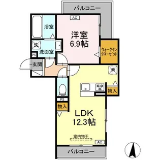 DーHILLS中田町【2階】の間取り