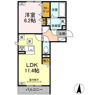 DーHILLS中田町【1階】の間取り