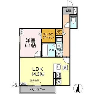 DーHILLS原島町【1階】の間取り