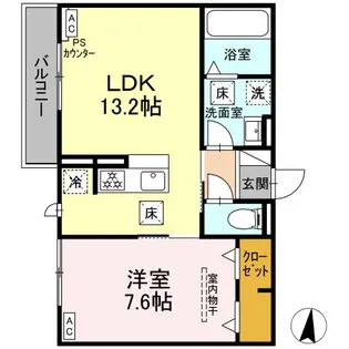 DーHILLS原島町【1階】の間取り