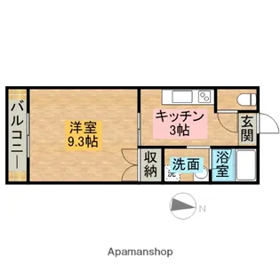 GREENAPPLE(グリーンアップル)【305号室】の間取り