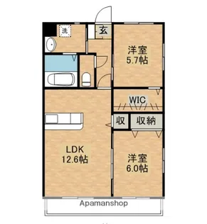 ウエストコート六軒【3階】の間取り