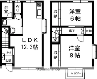 静岡県浜松市中央区和田町【テラスハウス】の間取り