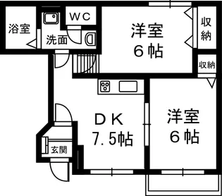 ベル・クレールB【1階】の間取り