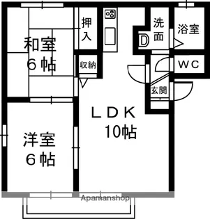 ベルタウンA【202号室】の間取り