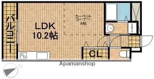 HILLS VILLAGE【102号室】の間取り