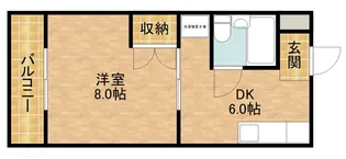 グリーンハイツ根洗【201号室】の間取り