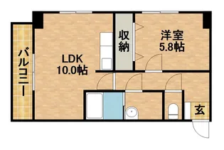 アズビオス元城【5階】の間取り