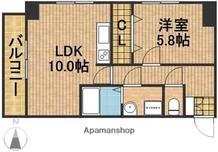 アズビオス元城【7階】の間取り
