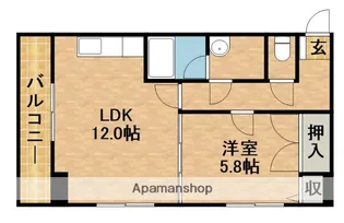アズビオス元城【8階】の間取り
