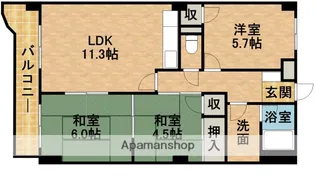 ホリホックイン和田【406号室】の間取り