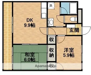 パティオ【101号室】の間取り