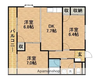 パークサイド高木【3階】の間取り