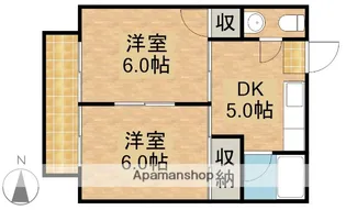 コーポBIG小豆餅【108号室】の間取り