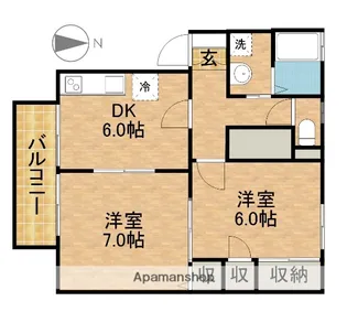 セジュールかあさ【1階】の間取り