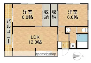 グリーンハイツ蜆塚【2階】の間取り