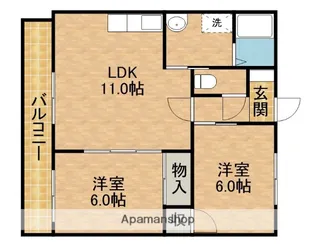 高丘ルミエール【2階】の間取り