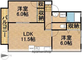 プライムローズ【102号室】の間取り