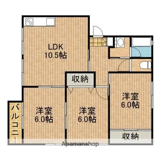 ベルヴィルQⅡB【2階】の間取り
