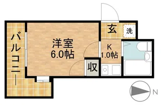 カレッジタウンウィング【218号室】の間取り