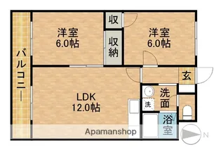 マンション楠通り【1階】の間取り