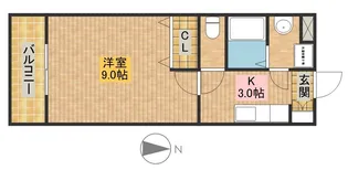 クロスロード広沢【1階】の間取り