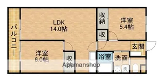 カーササンユウ【2階】の間取り