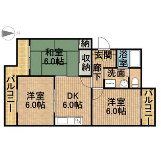 マンションロイヤルアイリス【5階】の間取り