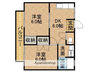 ジュネス田沼【205号室】の間取り