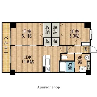 ベルメゾン藤枝【8階】の間取り