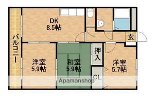 タウンソレイユ【1階】の間取り