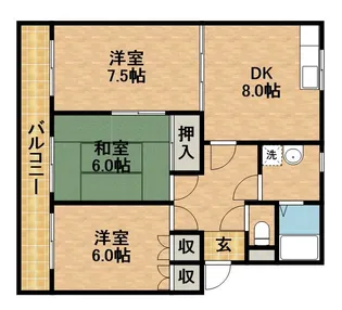 ニューシティ上西【3階】の間取り