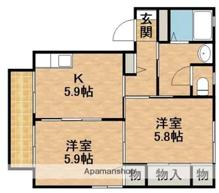 T・TOWNレミーネ【202号室】の間取り