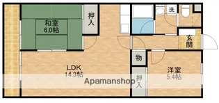 ファミーユ安座【102号室】の間取り