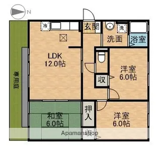 ブルーグラース【1階】の間取り