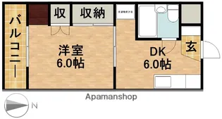 コーポ北浦【1階】の間取り