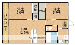 ウエストコート六軒【4階】の間取り