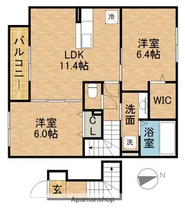 カーサ・フェリーチェ【2階】の間取り