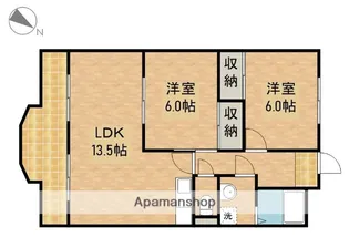 ロイヤルシティ高丘【408号室】の間取り