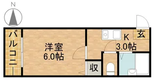 コーポ星ヶ丘【103号室】の間取り