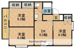 セジュールセゾンA【2階】の間取り