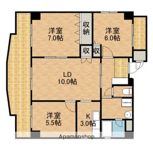 グランドパレス浜松【4階】の間取り