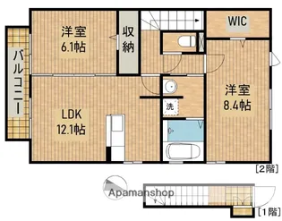 メゾンプレーヌ天竜川B【2階】の間取り