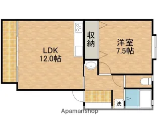 カーサ・ラパン【101号室】の間取り